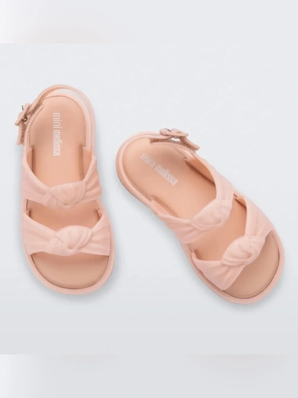 NWOT Mini Melissa Velvet Peachy Pink Strap Baby Toddler Sandals